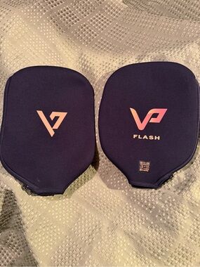 Set of  Black Pickleball Paddle Cover with Orange Logo - FLASH